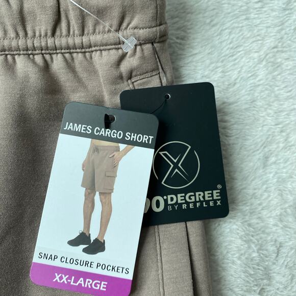 90 Degree Reflex James Cargo Shorts Men XXL Taupe Pull On Athletic Elastic Waist - Picture 3 of 11